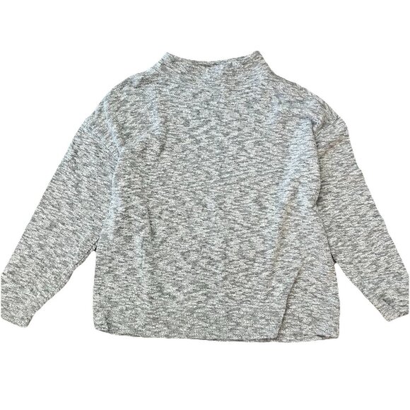 Lou & Grey LOFT Women’s Mock Neck Sweater Grey Space Dye Large Loungewear Cozy - Picture 1 of 5